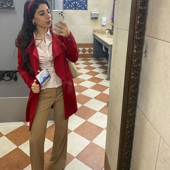 Cabi Red Houndstooth Celebration Coat jacket - Picture 8 of 10